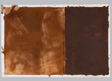 Extrait de série, monotype : rouille, pigments sur papier pressé à chaud 38/50cm 1994