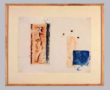 Extrait de série : rouille, encaustique, potassium, pigments, crayon, 74/89cm, 1993