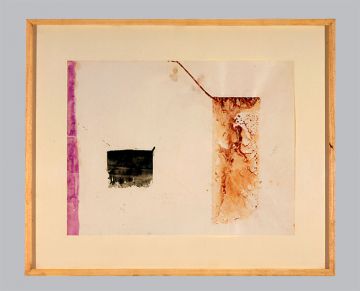 Extrait de série : rouille, encaustique, potassium, pigments, crayon, 74/89cm, 1993