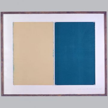 Extrait de série : papiers collés. Bois et verre, recto-verso. 160 x 130 cm. 1992